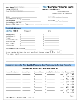 Your Personal Financial Data Form